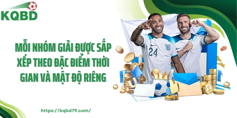 Mỗi nhóm giải được sắp xếp theo đặc điểm thời gian và mật độ riêng